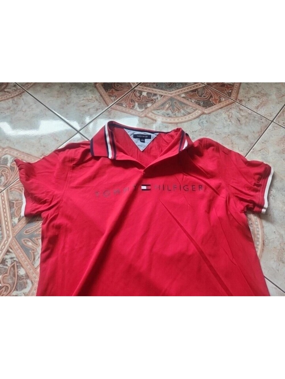 Tommy Hilfiger POLO Shirt Size XXL GOLF Casual LOGO Short Sleeve SLIM FIT Stretc